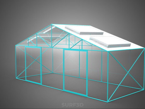 SOLAR POWERED FARM PLANT GREENHOUSE HOTHOUSE GLASSHOUSE GARDEN 3D Model