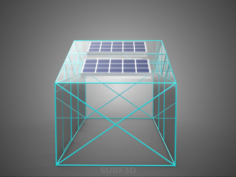 SOLAR POWERED FARM PLANT GREENHOUSE HOTHOUSE GLASSHOUSE GARDEN 3D Model