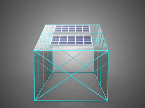 SOLAR POWERED FARM PLANT GREENHOUSE HOTHOUSE GLASSHOUSE GARDEN 3D Model