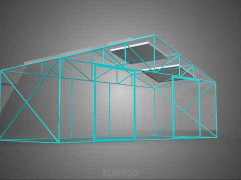 SOLAR POWERED FARM PLANT GREENHOUSE HOTHOUSE GLASSHOUSE GARDEN 3D Model