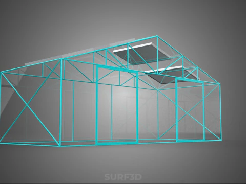 SOLAR POWERED FARM PLANT GREENHOUSE HOTHOUSE GLASSHOUSE GARDEN 3D Model