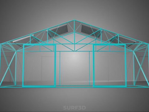 SOLAR POWERED FARM PLANT GREENHOUSE HOTHOUSE GLASSHOUSE GARDEN 3D Model