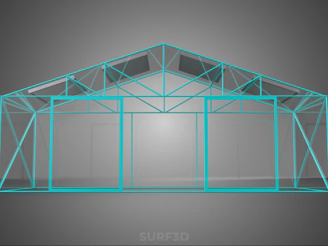 SOLAR POWERED FARM PLANT GREENHOUSE HOTHOUSE GLASSHOUSE GARDEN 3D Model