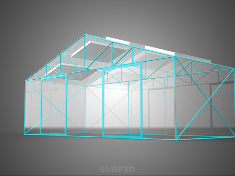 SOLAR POWERED FARM PLANT GREENHOUSE HOTHOUSE GLASSHOUSE GARDEN 3D Model