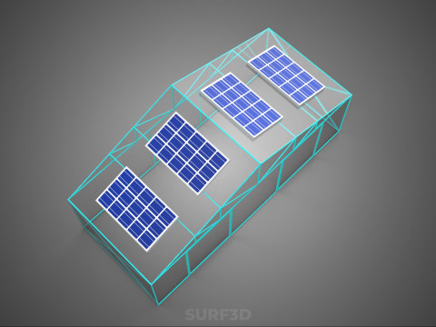 SOLAR POWERED FARM PLANT GREENHOUSE HOTHOUSE GLASSHOUSE GARDEN 3D Model