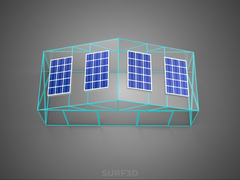 SOLAR POWERED FARM PLANT GREENHOUSE HOTHOUSE GLASSHOUSE GARDEN 3D Model