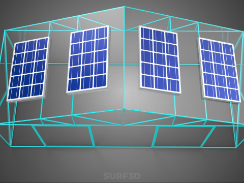 SOLAR POWERED FARM PLANT GREENHOUSE HOTHOUSE GLASSHOUSE GARDEN 3D Model