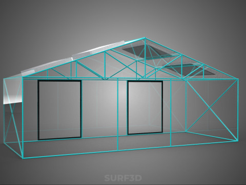 SOLAR POWERED FARM PLANT GREENHOUSE HOTHOUSE GLASSHOUSE GARDEN 3D Model