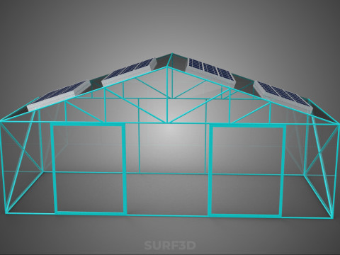 SOLAR POWERED FARM PLANT GREENHOUSE HOTHOUSE GLASSHOUSE GARDEN 3D Model