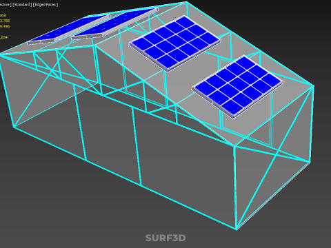 SOLAR POWERED FARM PLANT GREENHOUSE HOTHOUSE GLASSHOUSE GARDEN 3D Model
