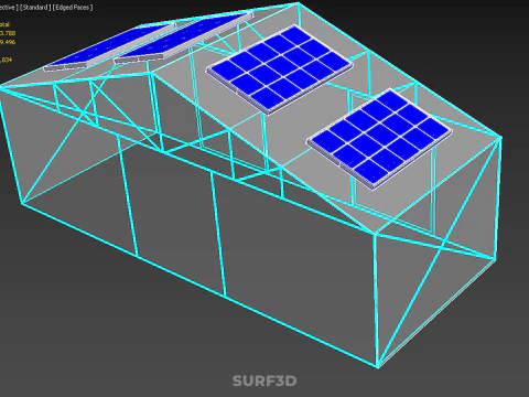 SOLAR POWERED FARM PLANT GREENHOUSE HOTHOUSE GLASSHOUSE GARDEN 3D Model