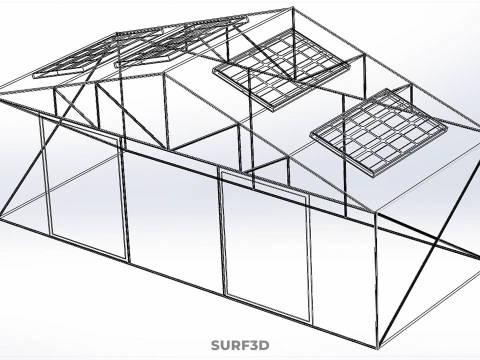 SOLAR POWERED FARM PLANT GREENHOUSE HOTHOUSE GLASSHOUSE GARDEN 3D Model
