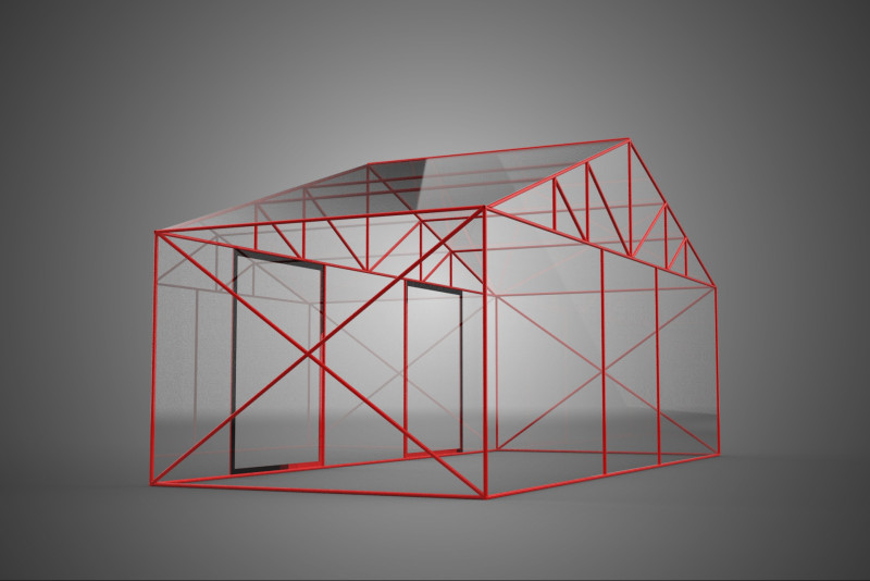 ПРОЗРАЧНАЯ ТЕПЛИЦА ТЕПЛИЦА ТЕПЛИЦА САД КАРКАС ФЕРМА 3D Модель .c4d .max .obj .3ds .fbx .stl .blend