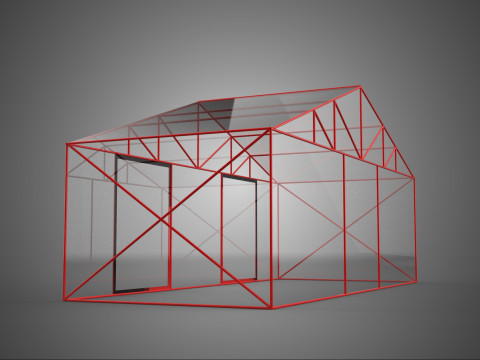 DOORZICHTIGE BROEIKAS BROEIKAS KLAS TUIN KADER BOERDERIJ 3D Model