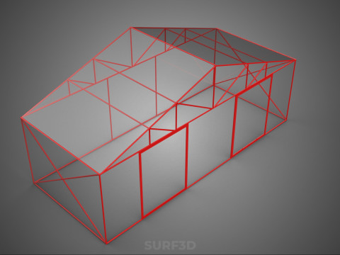 ПРОЗРАЧНАЯ ТЕПЛИЦА ТЕПЛИЦА ТЕПЛИЦА САД КАРКАС ФЕРМА 3D Модель