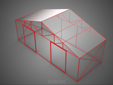 ПРОЗРАЧНАЯ ТЕПЛИЦА ТЕПЛИЦА ТЕПЛИЦА САД КАРКАС ФЕРМА 3D Модель