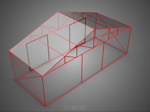 ПРОЗРАЧНАЯ ТЕПЛИЦА ТЕПЛИЦА ТЕПЛИЦА САД КАРКАС ФЕРМА 3D Модель