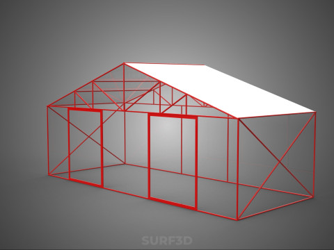 ПРОЗРАЧНАЯ ТЕПЛИЦА ТЕПЛИЦА ТЕПЛИЦА САД КАРКАС ФЕРМА 3D Модель