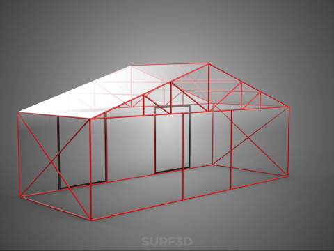 ПРОЗРАЧНАЯ ТЕПЛИЦА ТЕПЛИЦА ТЕПЛИЦА САД КАРКАС ФЕРМА 3D Модель