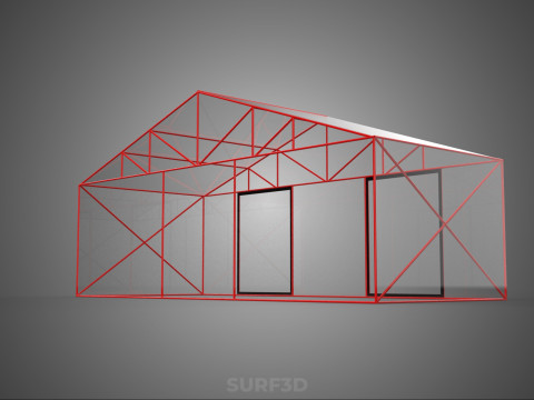 ПРОЗРАЧНАЯ ТЕПЛИЦА ТЕПЛИЦА ТЕПЛИЦА САД КАРКАС ФЕРМА 3D Модель