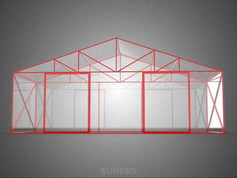 ПРОЗРАЧНАЯ ТЕПЛИЦА ТЕПЛИЦА ТЕПЛИЦА САД КАРКАС ФЕРМА 3D Модель