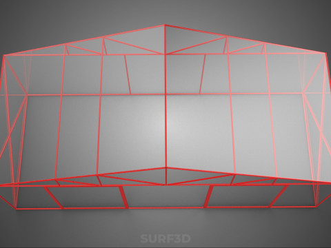 ПРОЗРАЧНАЯ ТЕПЛИЦА ТЕПЛИЦА ТЕПЛИЦА САД КАРКАС ФЕРМА 3D Модель
