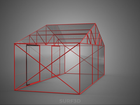 ПРОЗРАЧНАЯ ТЕПЛИЦА ТЕПЛИЦА ТЕПЛИЦА САД КАРКАС ФЕРМА 3D Модель