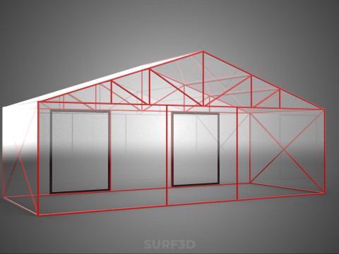 ПРОЗРАЧНАЯ ТЕПЛИЦА ТЕПЛИЦА ТЕПЛИЦА САД КАРКАС ФЕРМА 3D Модель