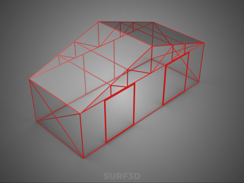 ПРОЗРАЧНАЯ ТЕПЛИЦА ТЕПЛИЦА ТЕПЛИЦА САД КАРКАС ФЕРМА 3D Модель