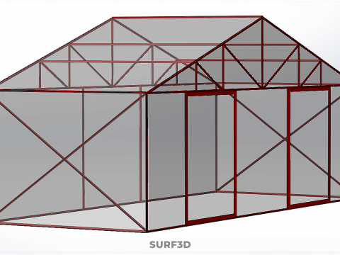 ПРОЗРАЧНАЯ ТЕПЛИЦА ТЕПЛИЦА ТЕПЛИЦА САД КАРКАС ФЕРМА 3D Модель