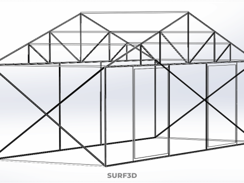 ПРОЗРАЧНАЯ ТЕПЛИЦА ТЕПЛИЦА ТЕПЛИЦА САД КАРКАС ФЕРМА 3D Модель