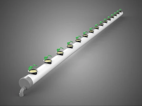 VASI A RETE CON CANALE IN PVC NFT PIANTA DI SEMINA COLTURA IDROPONICA Modello 3D