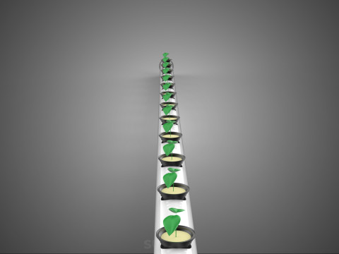 ТРУБЫ ПВХ КАНАЛЬНЫЕ СЕТКИ ГОРШКИ NFT ГИДРОПОНИЧЕСКИЙ РАСПАСАДНЫЙ ЗАВОД 3D Модель