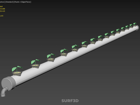 ТРУБЫ ПВХ КАНАЛЬНЫЕ СЕТКИ ГОРШКИ NFT ГИДРОПОНИЧЕСКИЙ РАСПАСАДНЫЙ ЗАВОД 3D Модель