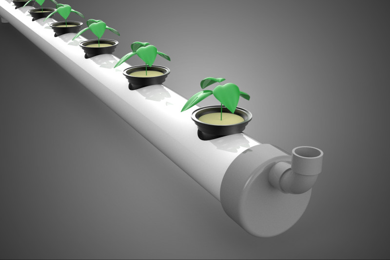 水培气雾栽培装置 PVC 管道植物 作物生长 3D 模型 .c4d .max .obj .3ds .fbx .stl .blend