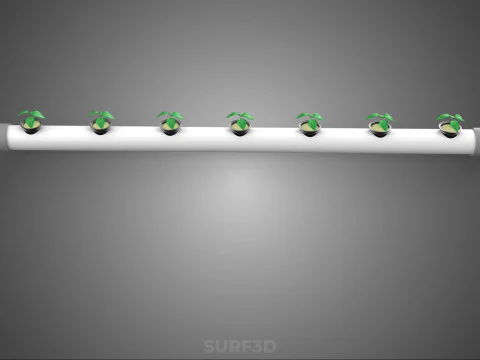 HYDROPONIC AEROPONIC FARMING SETUP PVC PIPING PLANT CROP GROWTH 3D Model