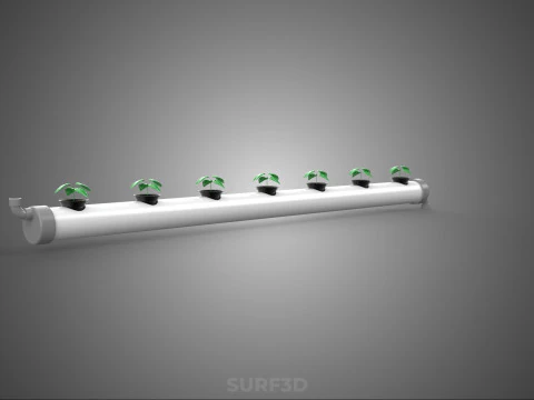 HYDROPONIC AEROPONIC FARMING SETUP PVC PIPING PLANT CROP GROWTH 3D Model