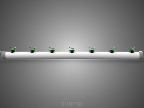 水培气雾栽培装置 PVC 管道植物 作物生长 3D 模型