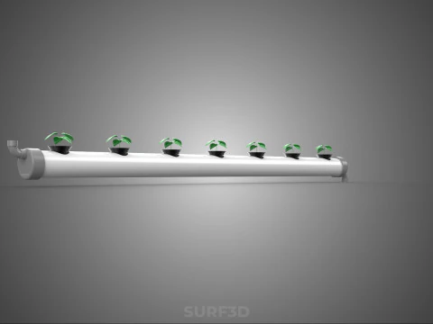 HYDROPONIC AEROPONIC FARMING SETUP PVC PIPING PLANT CROP GROWTH 3D Model