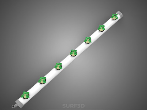 水培气雾栽培装置 PVC 管道植物 作物生长 3D 模型