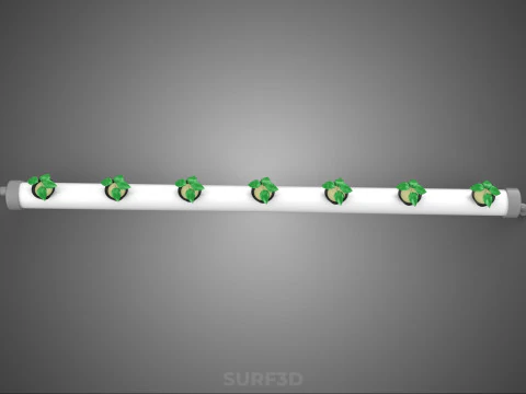 HYDROPONIC AEROPONIC FARMING SETUP PVC PIPING PLANT CROP GROWTH 3D Model