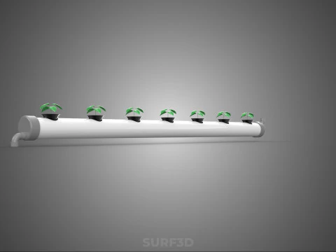 HYDROPONIC AEROPONIC FARMING SETUP PVC PIPING PLANT CROP GROWTH 3D Model