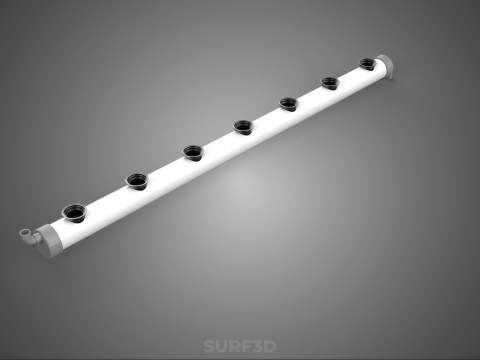 PIPA IRIGASI TUMBUH PVC PIPA TANAMAN AKAR NUTRIEN HIDROPONIK Model 3D