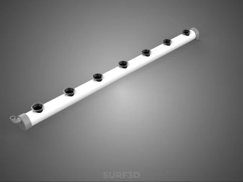IRRIGATION PVC GROW CHANNEL PIPE PLANT ROOT NUTRIENT HYDROPONIC 3D Model