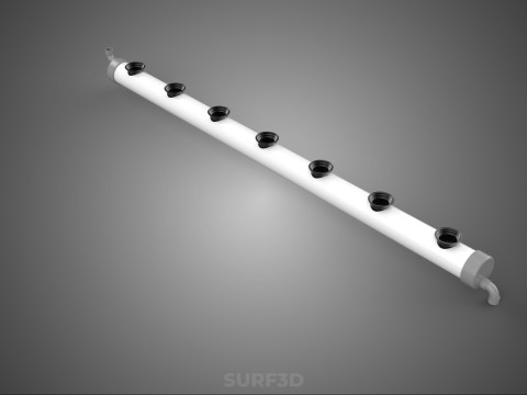 PIPA IRIGASI TUMBUH PVC PIPA TANAMAN AKAR NUTRIEN HIDROPONIK Model 3D