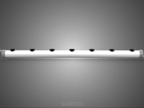 IRRIGATION PVC GROW CHANNEL PIPE PLANT ROOT NUTRIENT HYDROPONIC 3D Model