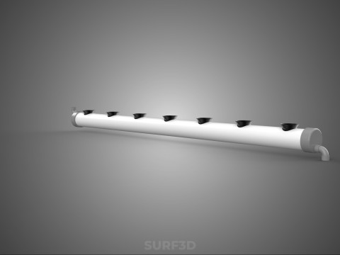 PIPA IRIGASI TUMBUH PVC PIPA TANAMAN AKAR NUTRIEN HIDROPONIK Model 3D