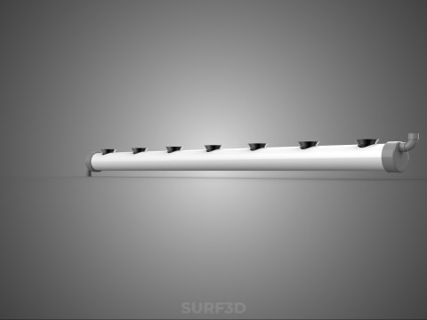 PIPA IRIGASI TUMBUH PVC PIPA TANAMAN AKAR NUTRIEN HIDROPONIK Model 3D