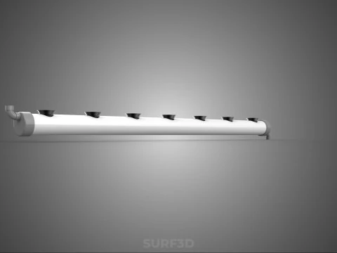 IRRIGATION PVC GROW CHANNEL PIPE PLANT ROOT NUTRIENT HYDROPONIC 3D Model