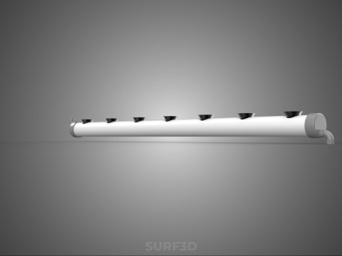 PIPA IRIGASI TUMBUH PVC PIPA TANAMAN AKAR NUTRIEN HIDROPONIK Model 3D